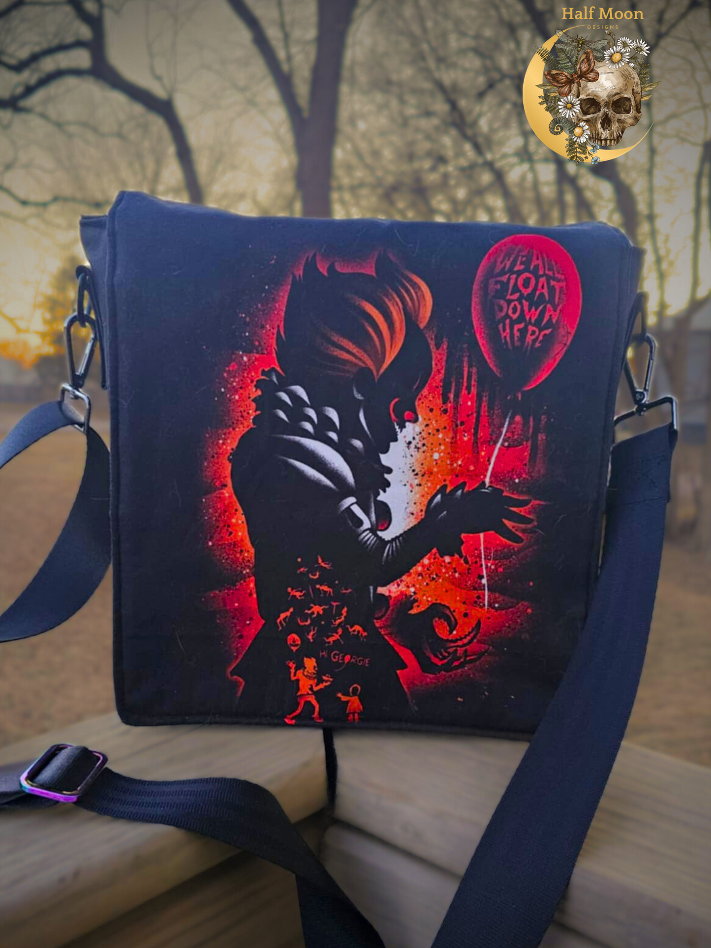 We all float messenger style bag