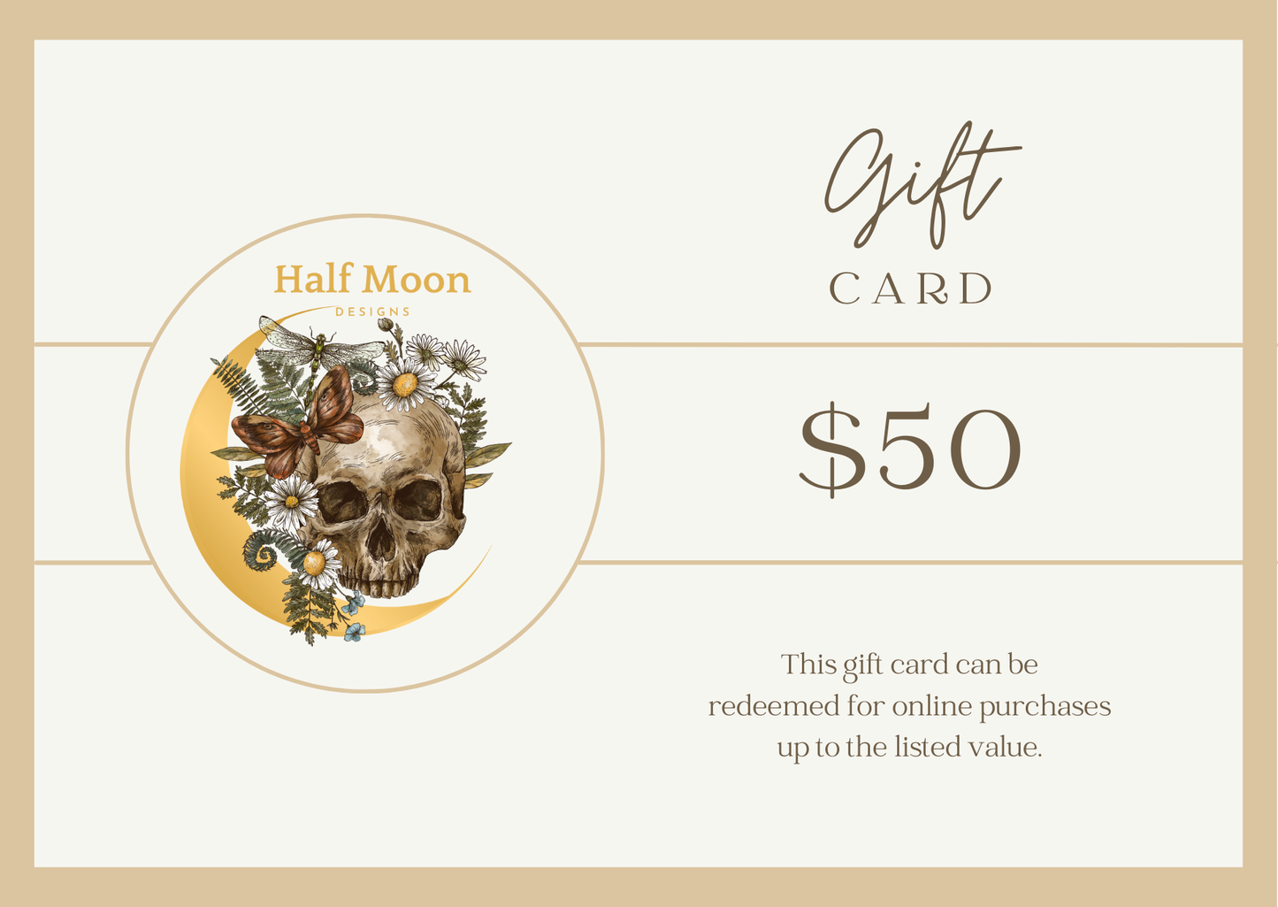 Half Moon Designs Gift Card