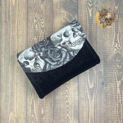 Mini velvet, skulls and roses wallet