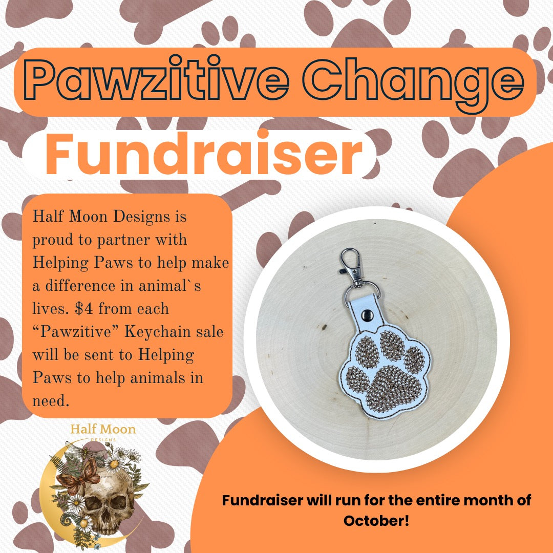 Pawzitive paws- Paw Print Keychain