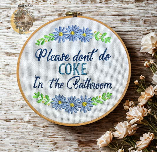 Keep it Classy- Bathroom edition. 7 inch embroidery hoop decor.